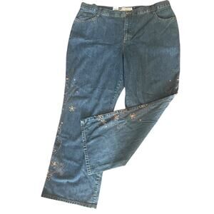 Y2K Faded Glory Floral Embroidered Bootcut Jeans 22W NWT Boho Festival Feminine